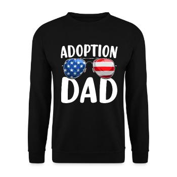 Adoption Papa USA Drapeau Lunettes de soleil Famille d’accueil - Sweat-shirt Unisexe - noir - Devant - Alina (178cm) & Michal (187cm)