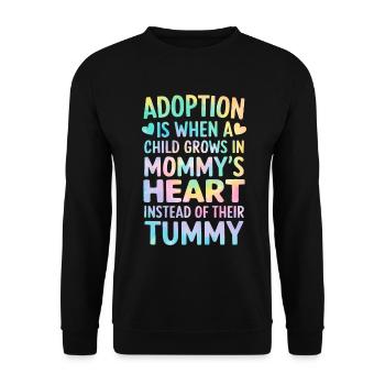 L’adoption, c’est quand un enfant Tie Dye Maman drôle - Sweat-shirt Unisexe - noir - Devant - Alina (178cm) & Michal (187cm)