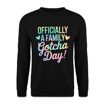 Officially A Family Gotcha Day Tie Dye Adoption - Unisex Sweatshirt - black - Front - Alina (178cm) & Michal (187cm)
