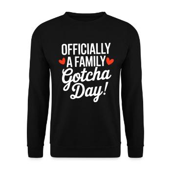 Officially A Family Gotcha Day Foster Adoptive - Unisex Sweatshirt - black - Front - Alina (178cm) & Michal (187cm)