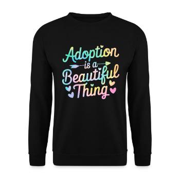 L’adoption est une belle chose Tie Dye drôle - Sweat-shirt Unisexe - noir - Devant - Alina (178cm) & Michal (187cm)