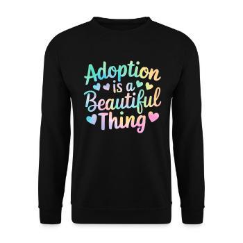 L’adoption est une belle chose Tie Dye Foster Care - Sweat-shirt Unisexe - noir - Devant - Alina (178cm) & Michal (187cm)