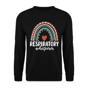 Respiratory Whisperer Boho Rainbow Funny - Unisex Sweatshirt - black - Front - Alina (178cm) & Michal (187cm)