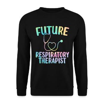 Future inhalothérapeute Tie Dye Funny Peds - Sweat-shirt Unisexe - noir - Devant - Alina (178cm) & Michal (187cm)