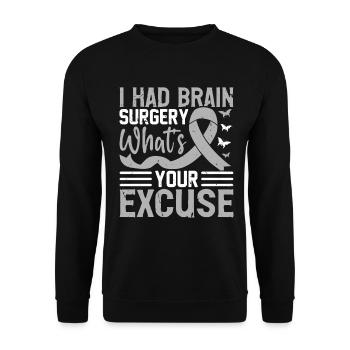 J’ai subi une opération du cerveau Quelle est votre excuse cerveau - Sweat-shirt Unisexe - noir - Devant - Alina (178cm) & Michal (187cm)