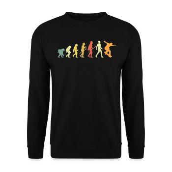 Skating Evolution Retro Skate Lustiges Skateboarden - Unisex Pullover - Schwarz - Vorne - Alina (178cm) & Michal (187cm)