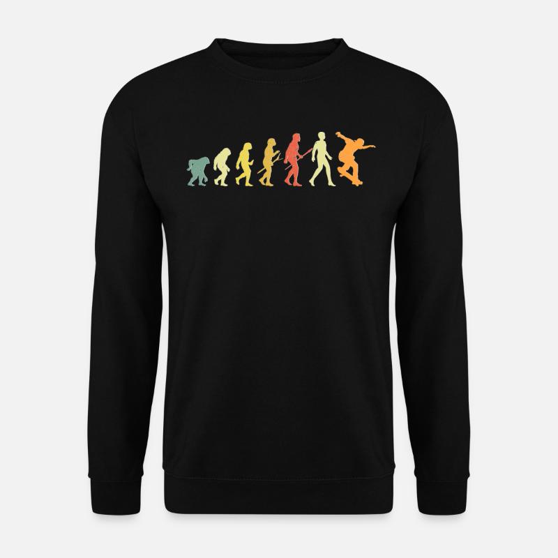 Skating Evolution Retro Skate Skateboard drôle - Sweat-shirt Unisexe - noir