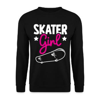 patineuse fille drôle planche à roulettes longboard patin - Sweat-shirt Unisexe - noir - Devant - Alina (178cm) & Michal (187cm)