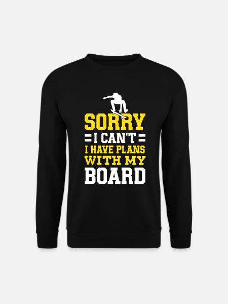 Ich habe Pläne mit meinem Board Longboard Skaten - Unisex Pullover - Schwarz