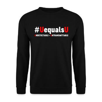 U est égal à U Ruban rouge indétectable - Sweat-shirt Unisexe - noir - Devant - Alina (178cm) & Michal (187cm)