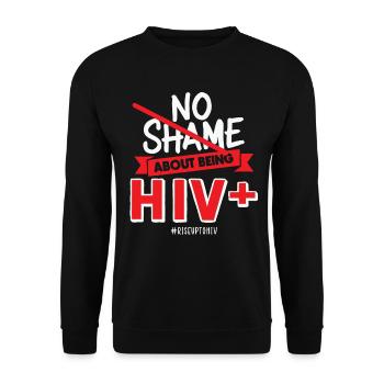 No Shame About Being HIV Positive Red Ribbon Aids - Unisex Sweatshirt - black - Front - Alina (178cm) & Michal (187cm)
