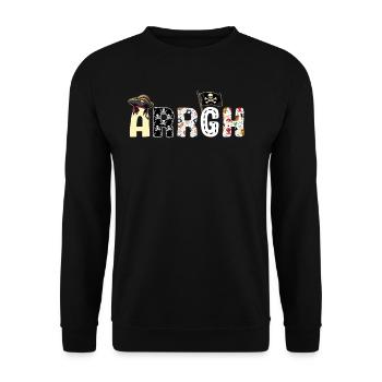 Arrgh Funny Pirate Skull Crossbone Ship Captain - Unisex Sweatshirt - black - Front - Alina (178cm) & Michal (187cm)