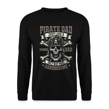 Papa pirate Crossbone Chasse au trésor papa - Sweat-shirt Unisexe - noir - Devant - Alina (178cm) & Michal (187cm)