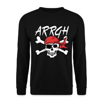 Arrgh Schiff Kapitän Crossbone Schatzjäger - Unisex Pullover - Schwarz - Vorne - Alina (178cm) & Michal (187cm)