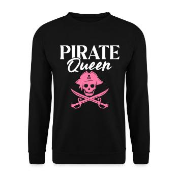 Piratenkönigin Schatzsuche Kreuzknochen Lustig - Unisex Pullover - Schwarz - Vorne - Alina (178cm) & Michal (187cm)