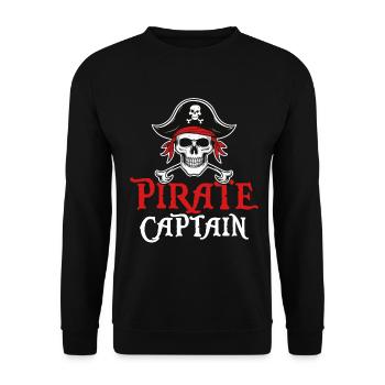 Pirate Capitaine Bateau Crâne Crossbone Drôle Pirate - Sweat-shirt Unisexe - noir - Devant - Alina (178cm) & Michal (187cm)