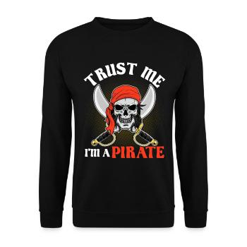 Croyez-moi, je suis un pirate Aargh Crossbone drôle - Sweat-shirt Unisexe - noir - Devant - Alina (178cm) & Michal (187cm)