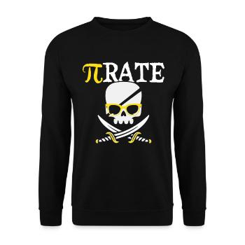 Pi Piraten Mathematik Schatzsuche Kreuzknochen Pi Mathematik - Unisex Pullover - Schwarz - Vorne - Alina (178cm) & Michal (187cm)