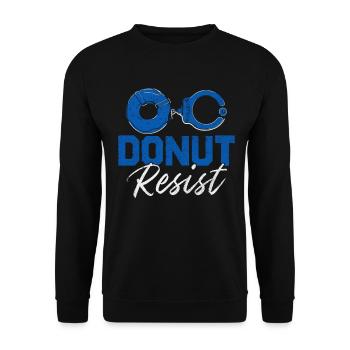 Donut Resist Funny Cop Law Enforcement Police - Unisex Sweatshirt - black - Front - Alina (178cm) & Michal (187cm)