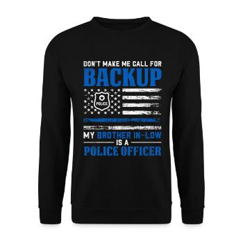 Schwager Lustiger Polizist USA Flagge Gesetz - Unisex Pullover - Schwarz - Vorne - Alina (178cm) & Michal (187cm)