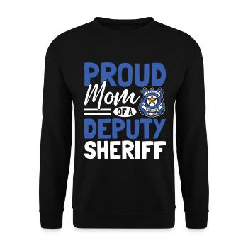 Stolze Mutter Von Einem Stellvertretenden Sheriff Strafverfolgungsbehörden - Unisex Pullover - Schwarz - Vorne - Alina (178cm) & Michal (187cm)