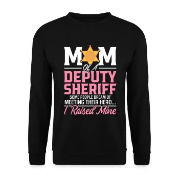 Stellvertretender Sheriff Mutter Ersthelfer Stellvertretende Mutter - Unisex Pullover - Schwarz - Vorne - Alina (178cm) & Michal (187cm)