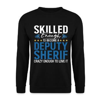 Shérif adjoint Premier intervenant Funny Law - Sweat-shirt Unisexe - noir - Devant - Alina (178cm) & Michal (187cm)