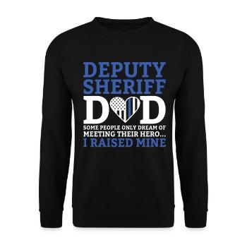 Stellvertreter Vater Strafverfolgung Lustiger Sheriff Vater - Unisex Pullover - Schwarz - Vorne - Alina (178cm) & Michal (187cm)