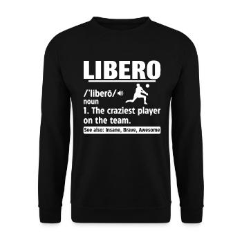 Volleyball Libero Funny Definition Bump Set Spike - Unisex Sweatshirt - black - Front - Alina (178cm) & Michal (187cm)