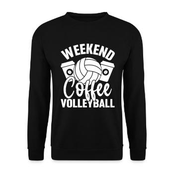 Week-end café volley-ball bosse ensemble Spike - Sweat-shirt Unisexe - noir - Devant - Alina (178cm) & Michal (187cm)