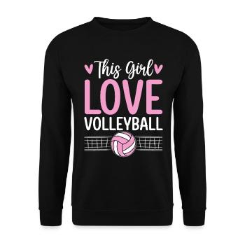 Funny Volleyball Girls Smash Bump Set Spike - Unisex Sweatshirt - black - Front - Alina (178cm) & Michal (187cm)