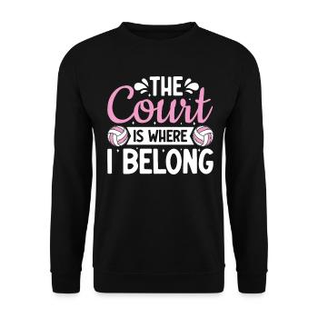 Lustiges Volleyball Bump Set Spike Smash Volleyball - Unisex Pullover - Schwarz - Vorne - Alina (178cm) & Michal (187cm)
