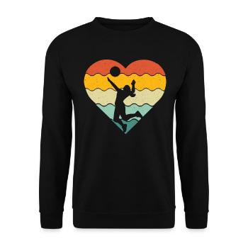 Retro Volleyball Team Sports Funny Volleyball - Unisex Sweatshirt - black - Front - Alina (178cm) & Michal (187cm)