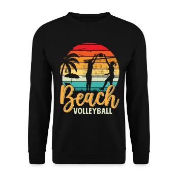 Beach Volleyball Retro Vintage Funny Volleyball - Unisex Sweatshirt - black - Front - Alina (178cm) & Michal (187cm)