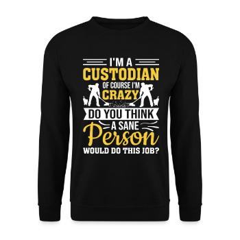 Ich bin ein Hausmeister Lustiges Schulputzmädchen - Unisex Pullover - Schwarz - Vorne - Alina (178cm) & Michal (187cm)