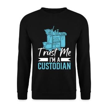 I'm A Custodian Funny Janitorial Staff School - Unisex Sweatshirt - black - Front - Alina (178cm) & Michal (187cm)