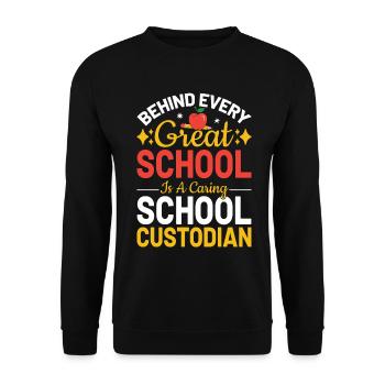 School Custodian Janitor Job Funny Custodian - Unisex Sweatshirt - black - Front - Alina (178cm) & Michal (187cm)
