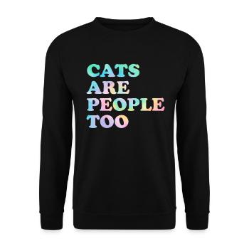 Cats Are People Too Funny Cat Tie Dye Shelter - Unisex Sweatshirt - black - Front - Alina (178cm) & Michal (187cm)