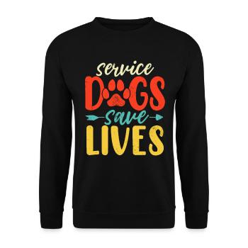 Service Dogs Save Lives Retro Dog Canine Animal - Unisex Sweatshirt - black - Front - Alina (178cm) & Michal (187cm)