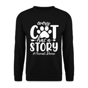 Chaque chat a une histoire drôle Refuge pour chats de compagnie - Sweat-shirt Unisexe - noir - Devant - Alina (178cm) & Michal (187cm)