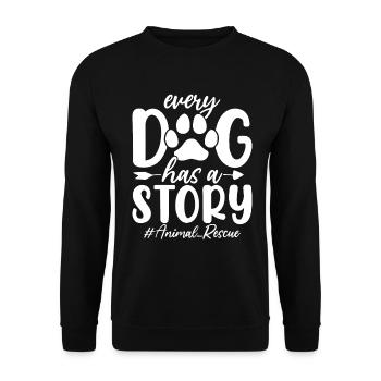 Chaque chien a une histoire patte adopter chien animal canin - Sweat-shirt Unisexe - noir - Devant - Alina (178cm) & Michal (187cm)