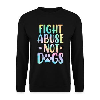Fight Abuse Not Dogs Funny Paw Adopt Dog Tie Dye - Unisex Pullover - Schwarz - Vorne - Alina (178cm) & Michal (187cm)