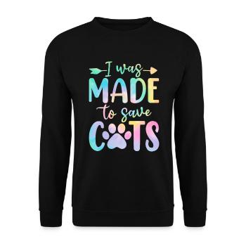J’ai été fait pour sauver des chats Tie Dye Shelter Animal - Sweat-shirt Unisexe - noir - Devant - Alina (178cm) & Michal (187cm)