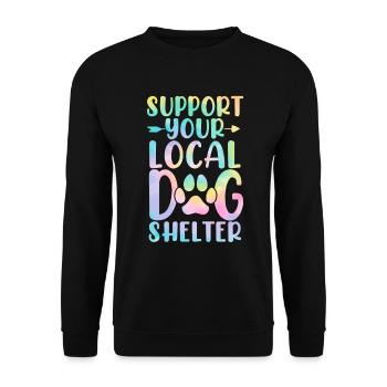 Soutenez votre refuge pour chiens local Dog Tie Dye Animal - Sweat-shirt Unisexe - noir - Devant - Alina (178cm) & Michal (187cm)
