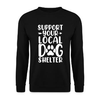 Soutenez votre refuge pour chiens local chiot canin drôle - Sweat-shirt Unisexe - noir - Devant - Alina (178cm) & Michal (187cm)