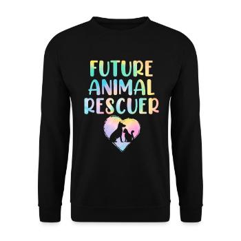 Future Animal Rescuer Tie Dye Foster Animal - Unisex Sweatshirt - black - Front - Alina (178cm) & Michal (187cm)