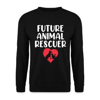 Future Animal Rescuer Pet Shelter Save Animal - Unisex Sweatshirt - black - Front - Alina (178cm) & Michal (187cm)