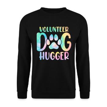Bénévole Chien Câlin Canin Chien Tie Dye Animal - Sweat-shirt Unisexe - noir - Devant - Alina (178cm) & Michal (187cm)
