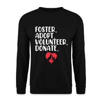 Pflege Adoptieren Freiwillige Spende Haustier adoptieren Tier adoptieren - Unisex Pullover - Schwarz - Vorne - Alina (178cm) & Michal (187cm)