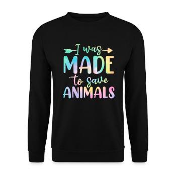 J’ai été fait pour sauver les animaux activiste tie dye - Sweat-shirt Unisexe - noir - Devant - Alina (178cm) & Michal (187cm)